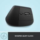 Logitech Lift Vertical Ergonomic Mouse, Wireless, Bluetooth or Logi Bolt USB receiver, Quiet clicks, 4 buttons