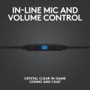 Logitech G333 Gaming Earphones – Dual Dynamic Drivers, In‑Line Mic & Controls, 3.5mm + USB‑C Adapter, Multi‑Platform Compatibility, White