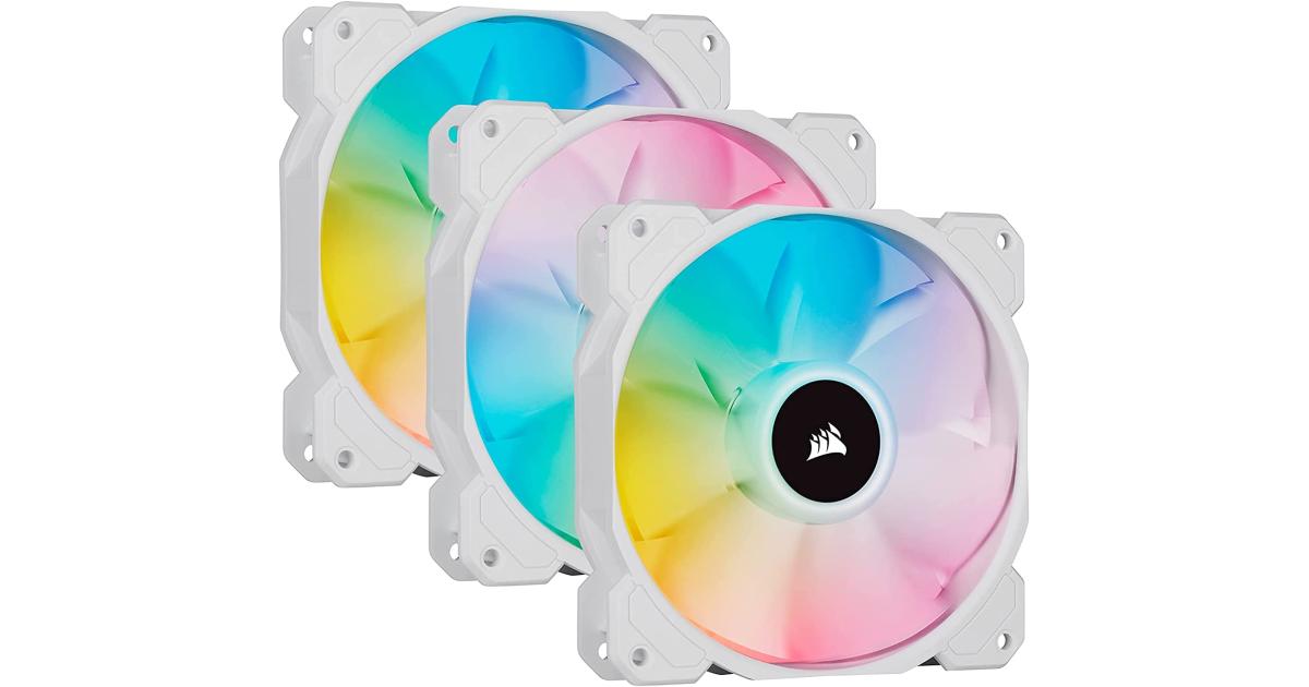 Corsair iCUE SP120 RGB ELITE 3IN1(White) PWM PC Low-Noise High & Performance Fans & w/ ICue Node Core Controller