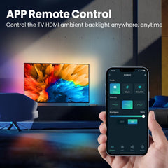 AVATTO The TV LED Backlight HDMI 2.0 Sync Box with 5m RGBIC LED Strip Light for 75-85 inch TV. Supports Voice Control with Alexa, Google Assistant and Smart Life App Remote Control