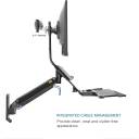 NB North Bayou Monitor Holder Sit Stand Workstation Wall Mount Height Adjustable Sit-Stand Converter for 19''-27'' Screens with Keyboard Tray, VESA 75/100, Load Capacity from 4.4-19.8lbs MB32