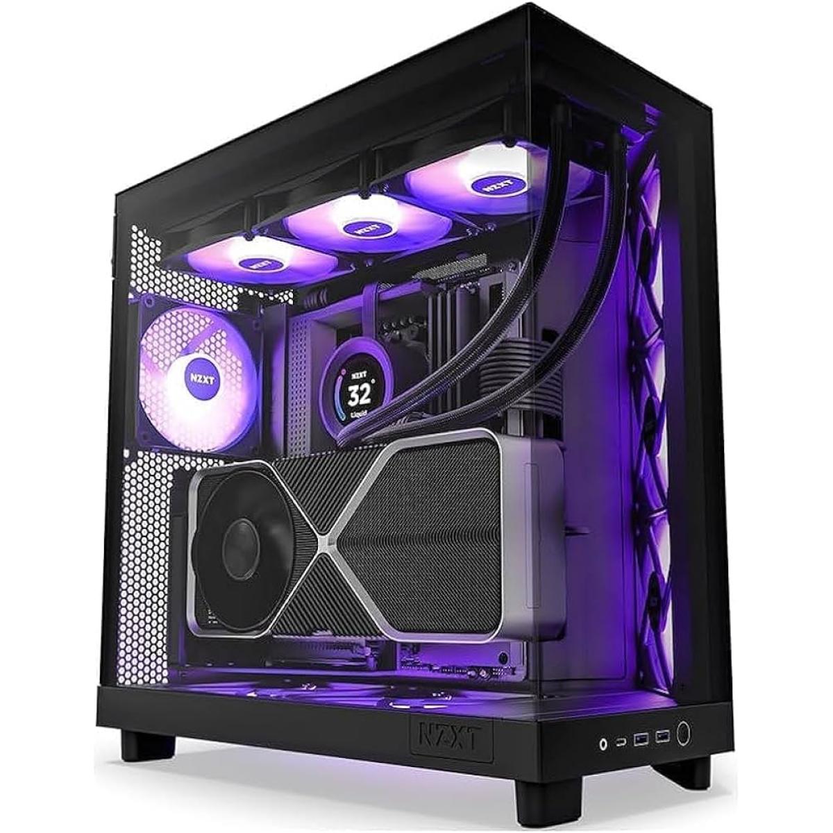 NZXT CC - H61FB - R1 RGB PC case for desktop computer builds and component installation