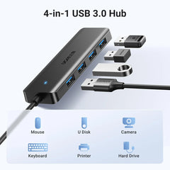 UGREEN USB 3.0 Hub 4 Ports – Ultra Slim USB-A Splitter for Laptop & PC