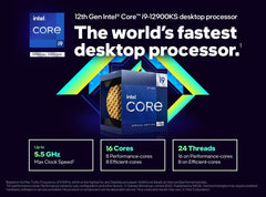 Core i9 (12th Gen) i9-12900KS Gaming Desktop Processor with Integrated Graphics and Hexadeca-core (16 Core) 2.50 GHz