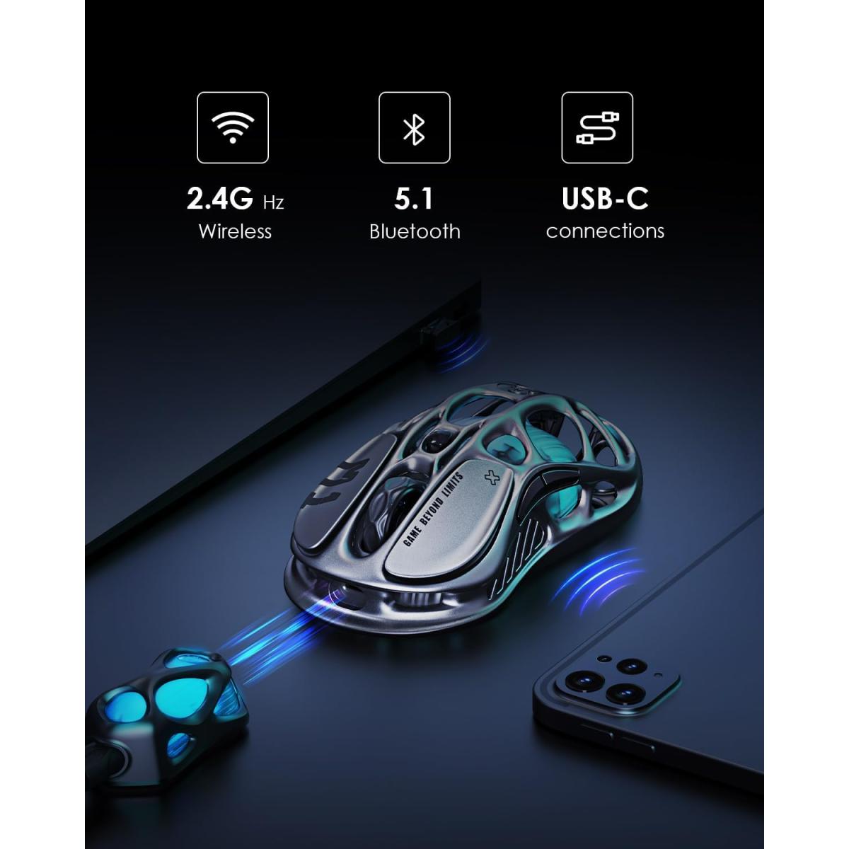 GRAVASTOR PAW3395DM 4K RGB wireless gaming mouse for computer setup