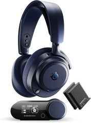 SteelSeries Arctis Nova Pro Omni - Hi-Res Wireless Gaming Headset, 96kHz/24bit, ANC, ClearCast Pro Mic, AI Noise Rejection, Mobile App, Mix 2.4GHz + BT, OmniPlay PC+PlayStation+Xbox - Midnight Blue