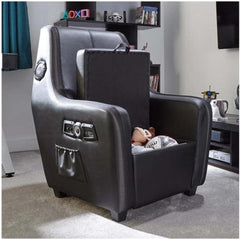 X-Rocker Premier Maxx RGB 4.1 Audio Gaming Armchair, Gaming Chair with Ottoman Storage for Ultimate Gaming Set Up. 4 Speakers 1 Subwoofer, Neo Motion 30 RGB LED Lighting Options | X-Rocker Premier Maxx RGB 4.1 Armchair |