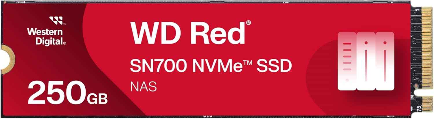2TB WD Red SN700 NVMe Internal Solid State Drive SSD for NAS Devices - Gen3 PCIe, M.2 2280, Up to 3,400 MB/s - WDS200T1R0C