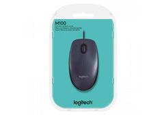 Logitech Mouse M100 High-Definition Optical Tracking (1000 DPI) Smooth Cursor Control - Black