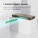 Tenda TEG1024G V9.0 24-Port Gigabit Ethernet Switch, 48Gbps Capacity, 10/100/1000 Base-T Ethernet Ports, AC Input.