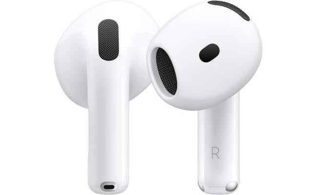 Apple AirPods 4 Wireless Earbuds, Bluetooth Headphones, Personalized Spatial Audio, Sweat and Water Resistant, USB-C Charging Case, H2 Chip, Up to 30 Hours of Battery Life, Effortless Setup for iPhone