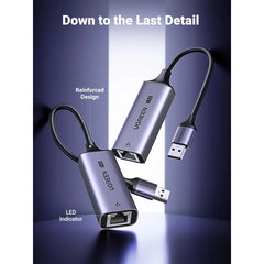UGREEN USB 3.0 to 2.5G Ethernet Adapter – Aluminum RJ45 LAN Network Dongle