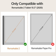 Premium PU Leather for Remarkable 2 Case with Pen Holder, Compatible with Remarkable 2 Tablet 10.3"（2020 - Slim Folio Cover, Folder Design, Business Protective Remarkable 2 Folio, Grey