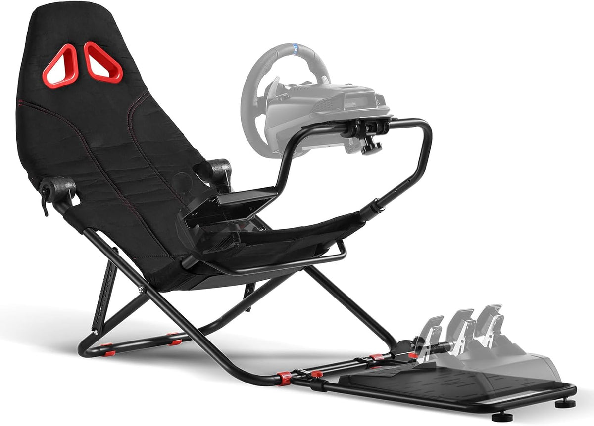 Racing Simulator Cockpit Foldable Racing Wheel Stand with Seat Chair Sim for Logitech G29 G920 G923 G27 G25 Thrustmaster T248X T248 T300RS T150 458 TX Xbox PS4 PS5 Accessories