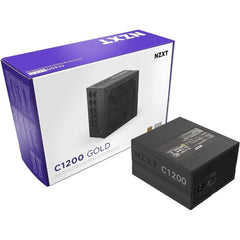 NZXT C1200, 1200W 80+ Gold Full Modular (ATX 3.0) PCIE 5.0 (12VHPWR) Gaming Power Supply w/ Hybrid Silent Fan Control, Fluid Dynamic Bearings | NZXT C1200 80+ Gold | - CompuMe