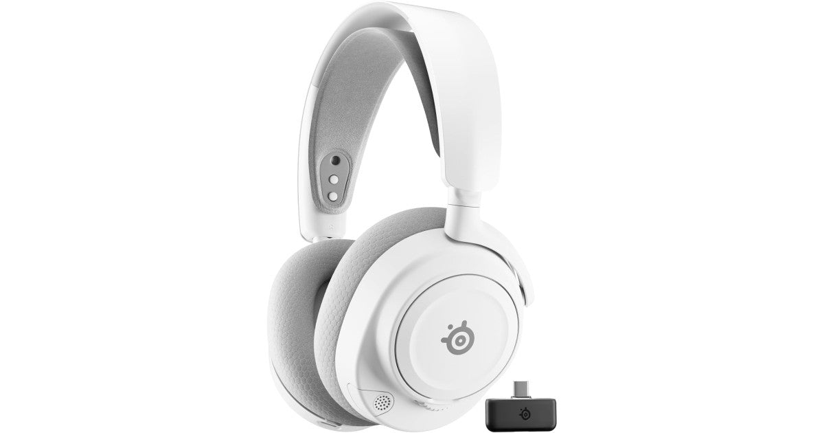 SteelSeries Arctis Nova 7P Wireless Gen 2 Gaming Headset - Real-Time App Control, 50+ HR Play, Neodymium Magnetic Drivers, Mix 2.4GHz/Bluetooth, PS5, PS4, PC, Switch 1/2, Mobile - White