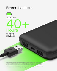 Belkin Portable Charger, USB-C Power Bank 10000mAh - Black