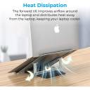 Promate Laptop Stand, Ergonomic Aluminum Multi-Level Notebook Stand up to 17 Inches with Anti-Slip Pads, Heat Dissipating and Foldable Design for MacBook Pro, Tablets, Notebooks, DeskMate-5 Silver