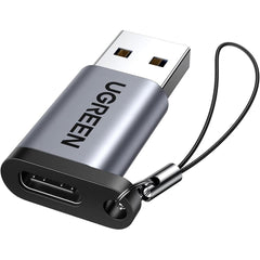 UGREEN 10Gbps USB C Female to USB Male Adapter Type C to USB A Charger Cable Converter Compatible with Apple Watch iPhone 15 14 13 AirPods 3 MacBook Samsung Galaxy Google Pixel etc Gray | UGREEN US276 | - CompuMe
