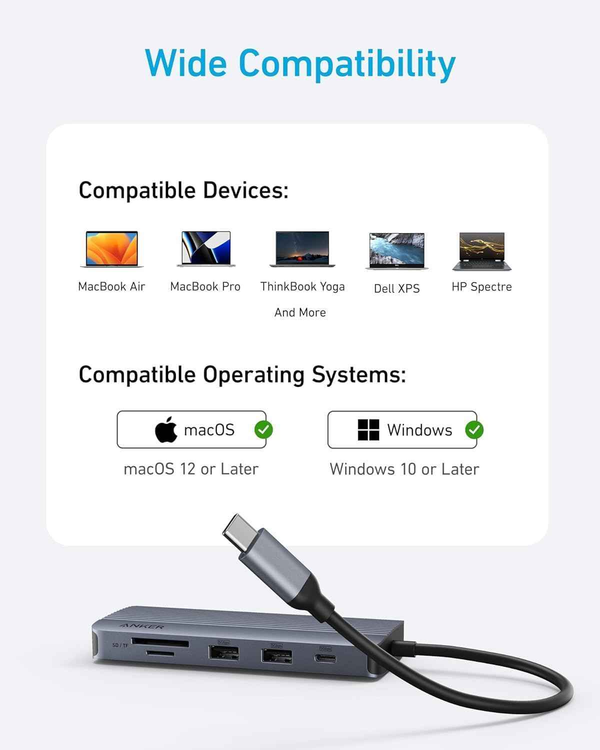 Anker 10-in-1 USB C Hub, Dual-Display USB C Docking Station