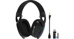Attack Shark L90 Ultralight RGB Wireless Gaming Headset with Plug-in Microphone,Bluetooth 5.3 & 2.4G Wireless & Wired Headphone, 7.1 Surround Sound for Xbox One Series, PS4,PS5 & PC (Black)