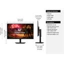 Samsung 32” Odyssey G5 G50F QHD Resolution Gaming Monitor, 180Hz Refresh Rate, Fast IPS Panel, HDR10, NVIDIA G-Sync Compatible, 1ms Response Time (GtG), AMD FreeSync™, Adjustable Stand