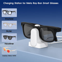 Cisian Charging Dock Compatible with Ray-Ban Meta Smart Glasses Wayfarer/Skyler/Headliner/Oakley | Meta HSTN,Potable Travel USB-C Cable Charger Meta Smart Glasses with Adapter