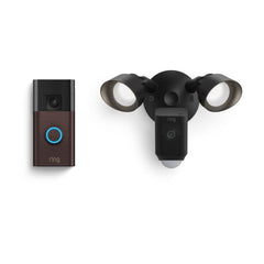 Battery Doorbell with Ring Floodlight Cam Wired Plus (Black)