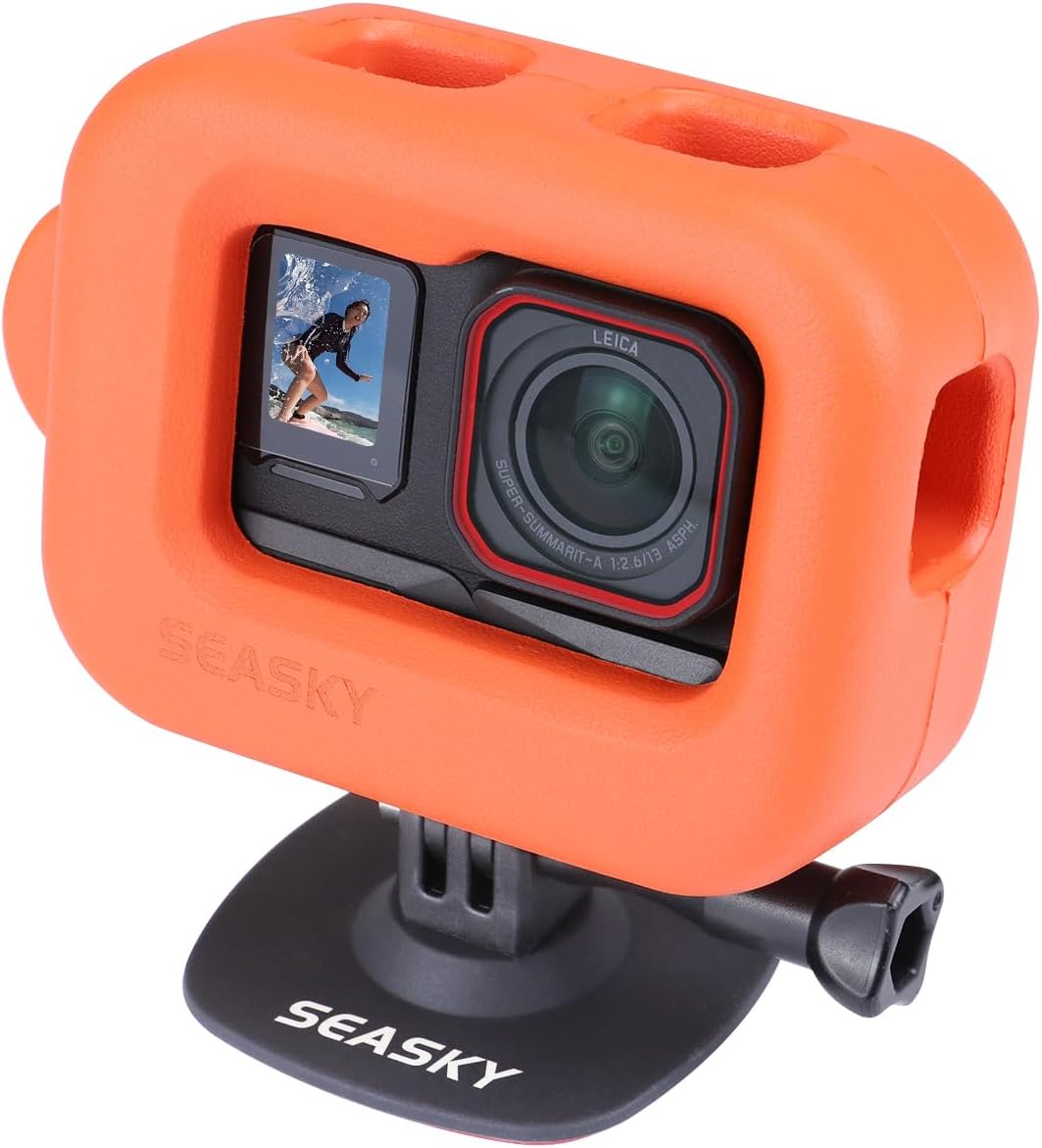 SEASKY High-Polymer Foam Floating Frame Float Guard & SEASKY A1 Flexible Adhesive Surfboard Mount KIT for Insta360 Ace/Ace Pro/Ace Pro 2 Action Camera Water Sports Accessories