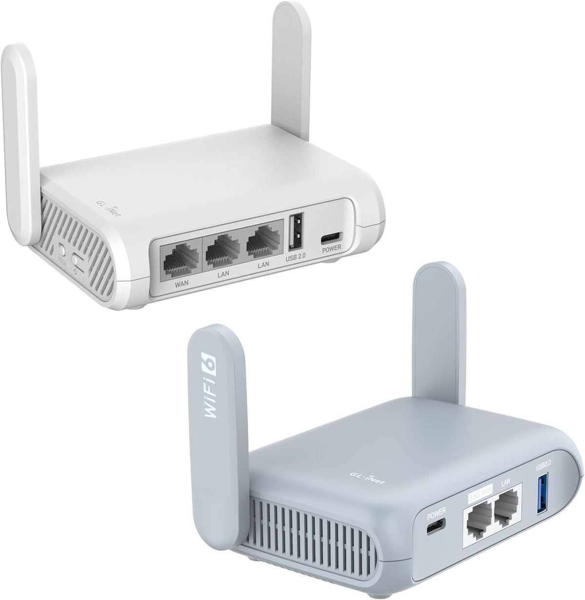 GL-SFT1200 (Opal) Secure Travel WiFi Router & GL.iNet GL-MT3000 (Beryl AX) Pocket-Sized Wi-Fi 6 Wireless Travel Gigabit Router