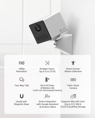 EZVIZ CB2 Wi-Fi Smart Home Battery Camera - White