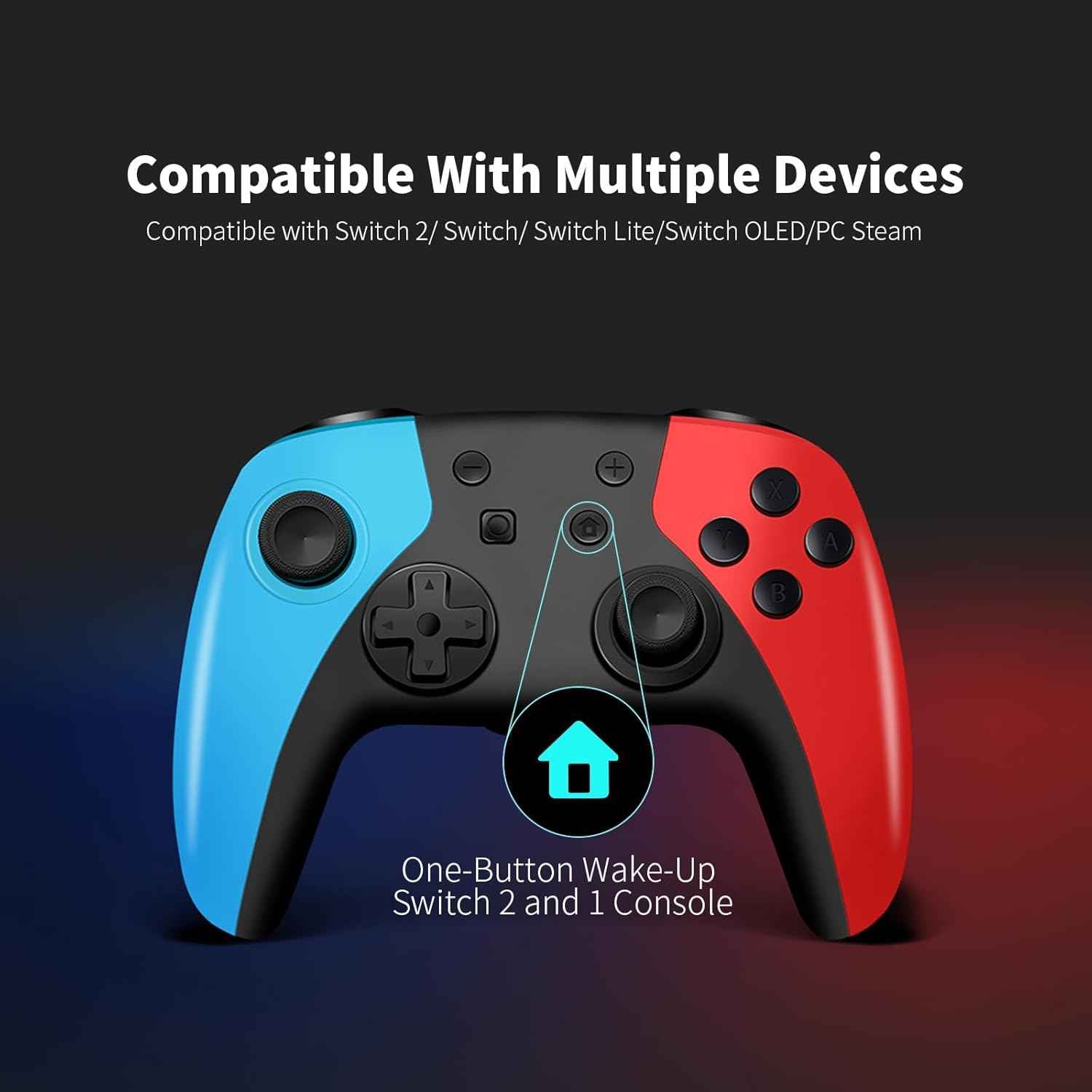 RGB wireless gamepad for computer setup