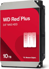 Western Digital 10TB WD Red Plus NAS Internal Hard Drive HDD - 7200 RPM, SATA 6 GB/s, CMR, 512 MB Cache, 3.5" - WD100EFGX