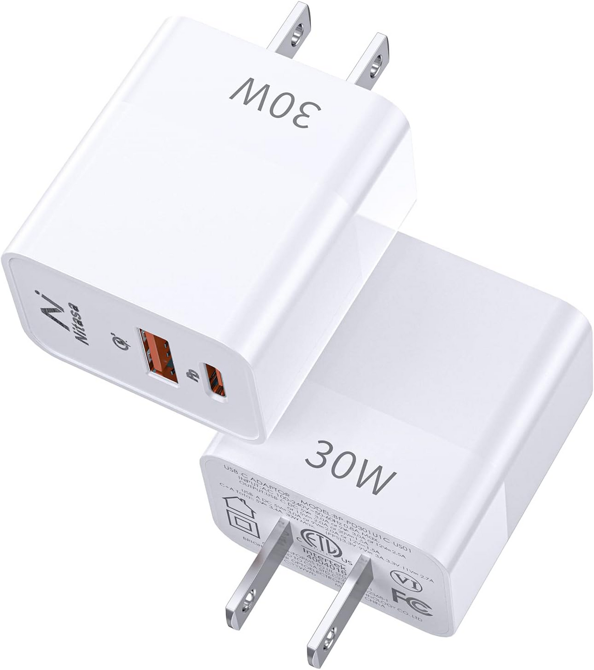 VFAN 2ports Fast Charger E11 30W USB-C - Lightning