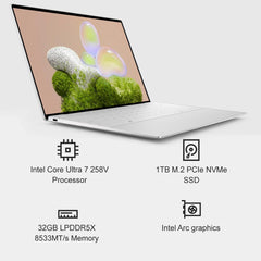 Dell XPS 13 9350 AI PC Business Laptop, (13.4" FHD+ 120Hz, Intel Core Ultra 7 258V, 32GB DDR5, 1TB SSD), 2x Thunderbolt 4, Copilot+ PC,1080p RGB Webcam, Backlit, FP, Wi-Fi 7, Win 11 Pro, Platinum
