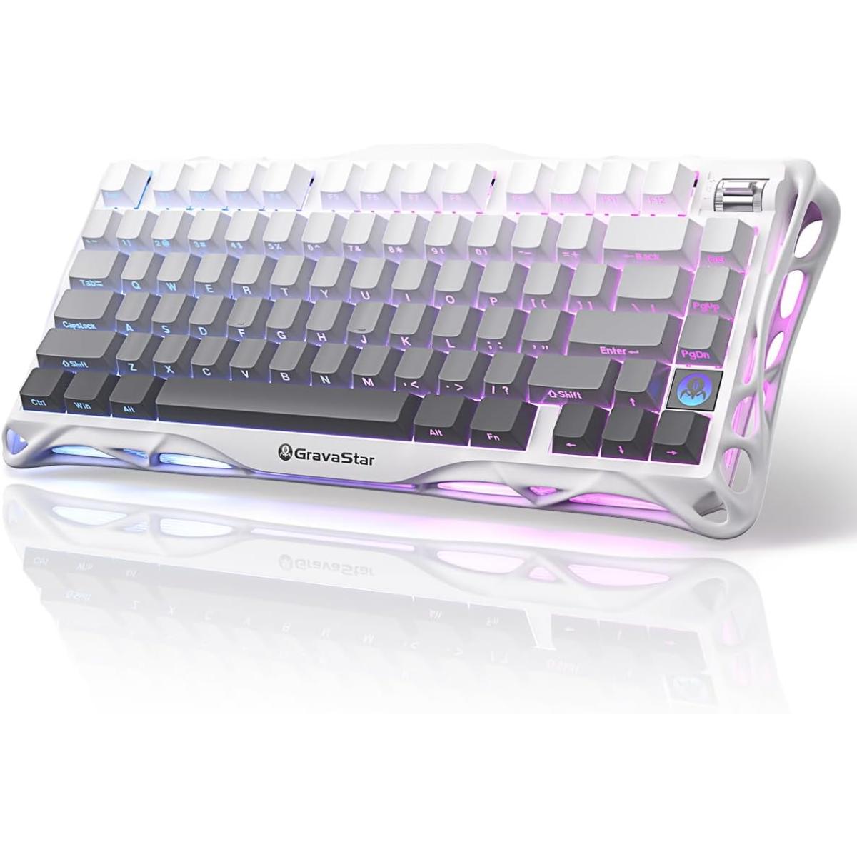 GravaStar Mercury K1 75% Wireless Mechanical Gaming Keyboard, Aluminum Alloy Exoskeleton Design, Gasket Custom Keyboard Hot-Swap Socket, Linear Switches, RGB Backlit | GSK1 |