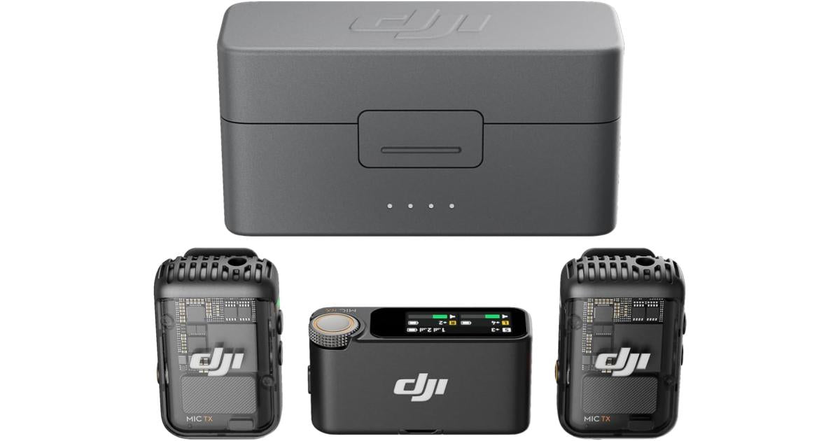 DJI Mic 2, Wireless Lavalier Microphone, Noise Cancelling, 48kHz 32-bit Float Internal Recording, 820 ft.(250m) Range, 18H Battery with Charging Case, Microphone for Camera/Phone, Vlog, Streaming
