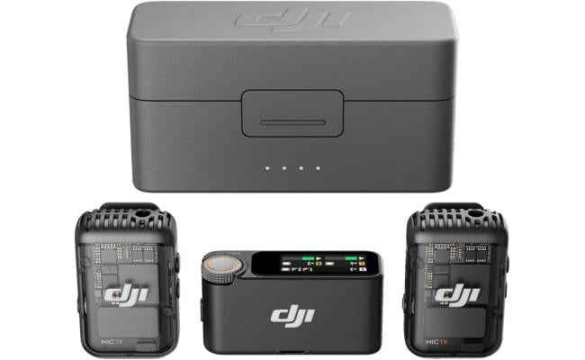 DJI Mic 2, Wireless Lavalier Microphone, Noise Cancelling, 48kHz 32-bit Float Internal Recording, 820 ft.(250m) Range, 18H Battery with Charging Case, Microphone for Camera/Phone, Vlog, Streaming