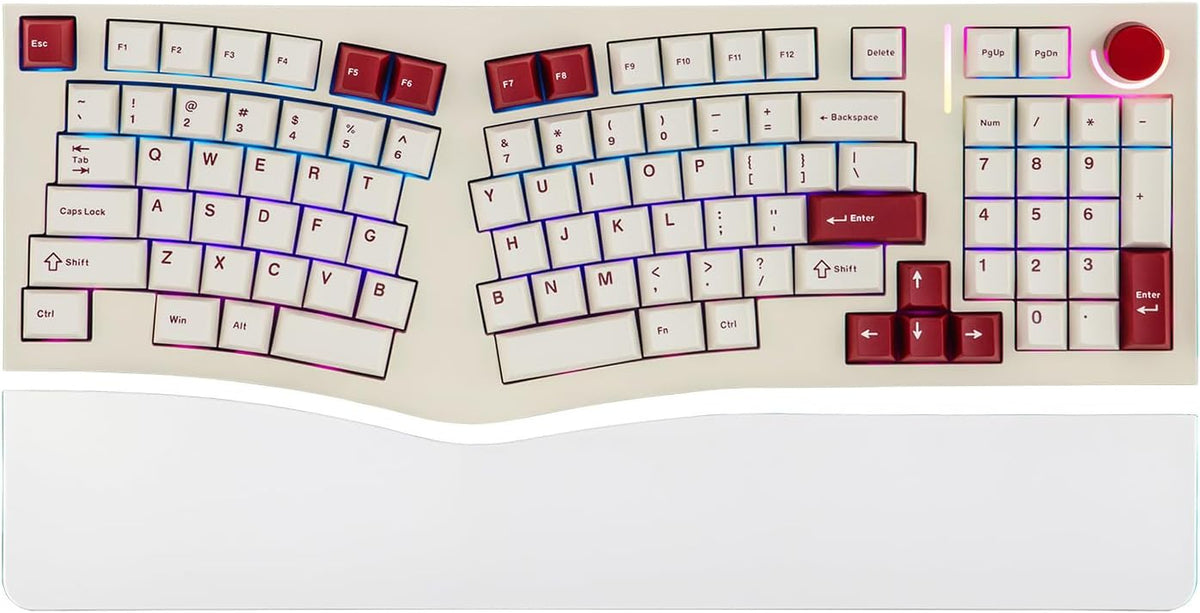 Feker Alice98 Ergonomic 98 Keys Custom Mechanical Keyboard, VIA Programmable, USB-C Wired Gaming Keyboard, Hot Swappable, 5 Layer Paddings, Control Knob, NKRO, RGB for Win/Mac (Beige)