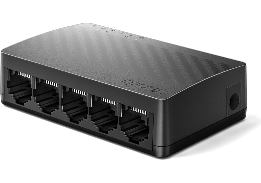 Tenda SG105M – 5‑Port Gigabit Ethernet Switch, 10Gbps Capacity, 7.44Mpps Forwarding, Plug‑and‑Play, Mini Plastic Design, Desktop/Wall Mount