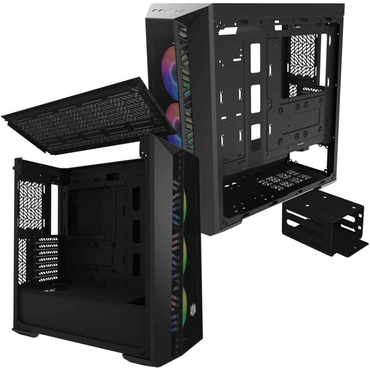 Cooler Master MasterBox 520 Mesh ARGB Mid Tower Tempered Glass Gaming Case w/ 3x CF120 ARGB Pre-installed Fans Cooler Master MasterBox 520 Mesh ARGB Mid Tower Tempered Glass Gaming Case w/ 3x CF120 ARGB Pre-installed Fans