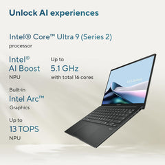 ASUS Zenbook 14 AI PC OLED Touchscreen Laptop, Intel Ultra 9 285H, 32GB DDR5, 2TB SSD, 14" FHD+, 16-Core (> i9-13900H), Backlit, 2x Thunderbolt 4, Wi-Fi 7, 18-Hr Battery, IR Webcam, Win 11 Pro, UX3405