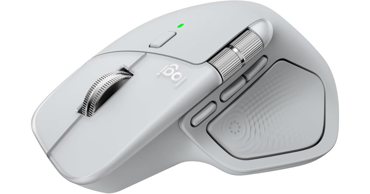 Logitech MX Master 4 for Mac, Ergonomic Bluetooth Mouse with Advanced Performance Haptic Feedback, Ultra-Fast Scrolling, USB-C Charging, MacOS, iPadOS, Windows - Silver