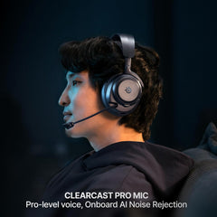 SteelSeries Arctis Nova Pro Omni - Hi-Res Wireless Gaming Headset, 96kHz/24bit, ANC, ClearCast Pro Mic, AI Noise Rejection, Mobile App, Mix 2.4GHz + BT, OmniPlay PC+PlayStation+Xbox - Midnight Blue