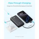 Anker Zolo Power Bank – 20,000mAh High‑Capacity, 22.5W Fast Charging, Built‑In 7‑Inch USB‑C Cable, Pass‑Through Charging, Compact Sleek Design, White - 18 Month Warranty