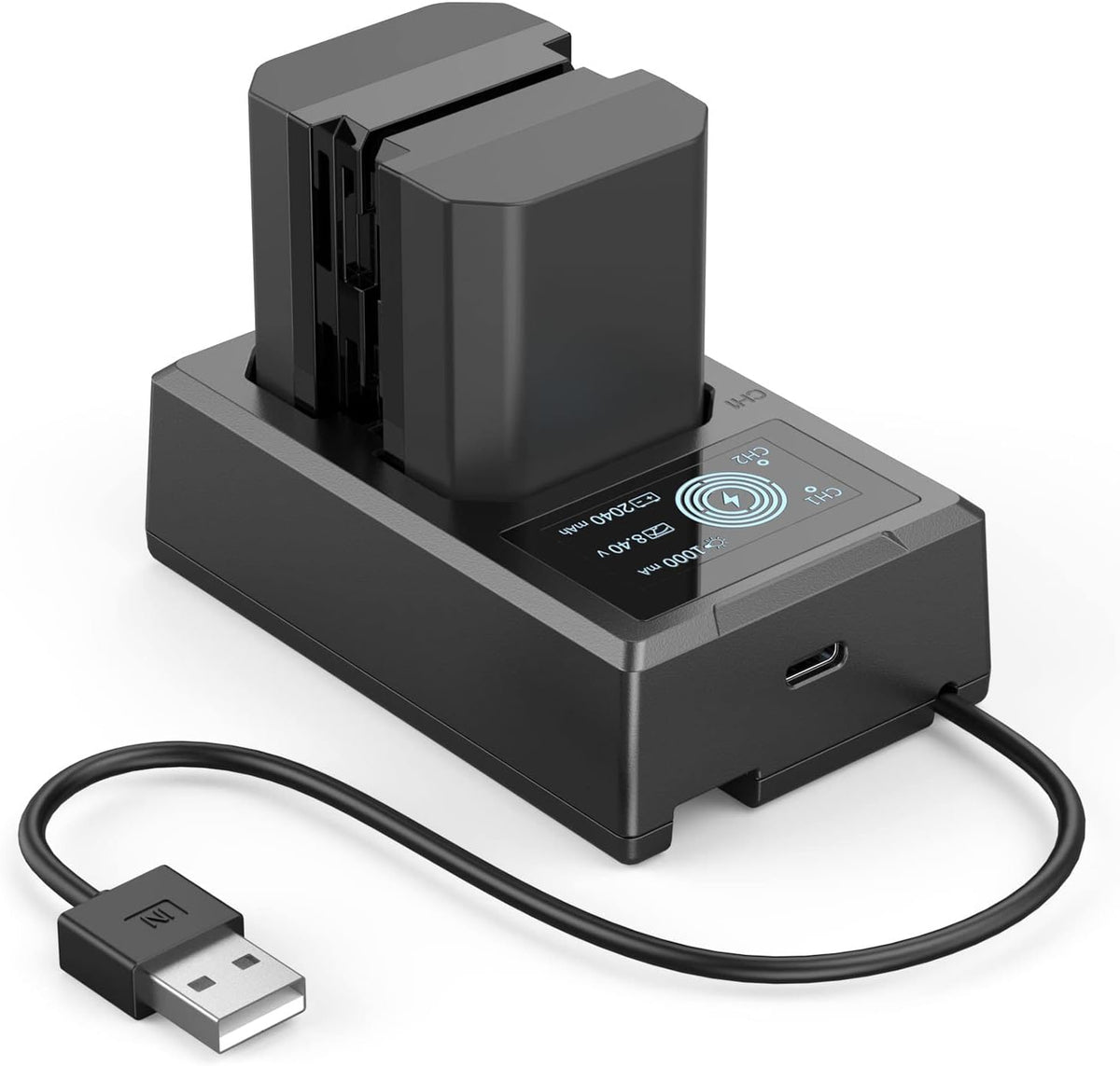 Replacement Camera Battery Charger Set for NP-FZ100 A7 V, A7 IV, A7R V, A7S III, Double Slot Battery Charger for Sony A7R IV, A7R III, A7 III, A7C, FX3, FX30, A6600, A6700, ZV-E1, A1, A9