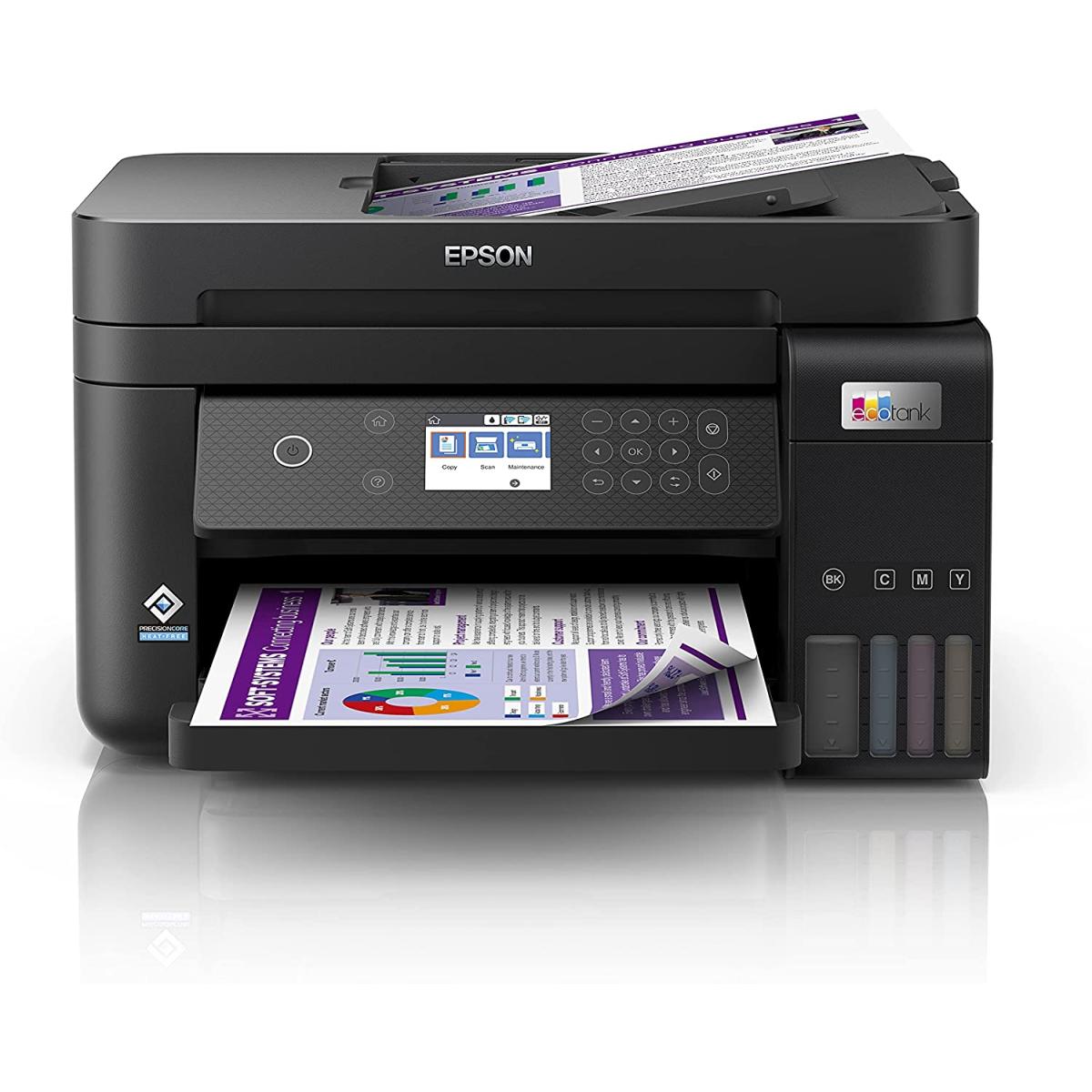 Epson Ecotank L6270 3 In 1 Office Ink Tank Printer A4 Colour Printer W/ Adf Wi Fi & Lcd Screen Black - CompuMe