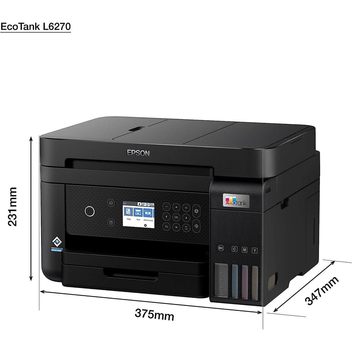 Epson Ecotank L6270 3 In 1 Office Ink Tank Printer A4 Colour Printer W/ Adf Wi Fi & Lcd Screen Black Epson Ecotank L6270 3 In 1 Office Ink Tank Printer A4 Colour Printer W/ Adf Wi Fi & Lcd Screen Black