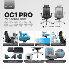 FANTECH OC1 PRO Ergonomic Office Chair White
