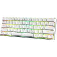 Redragon K630 Dragonborn 60% Wired Rgb Gaming Keyboard, 61 Keys Compa Mechanical Keyboard With Linear Blue Switch, Pro Driver Support, White